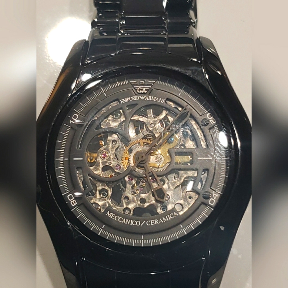 EMPORIO ARMANI AR1414 MECCANICO CERAMICA WATCH